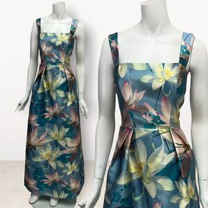 Kay Unger Blue Floral Prom Dress